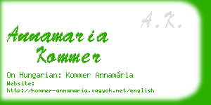 annamaria kommer business card